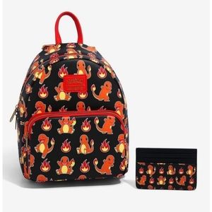 Loungefly Mini Backpack & Card Holder Wallet - Charmander Flames (POKEMON)
